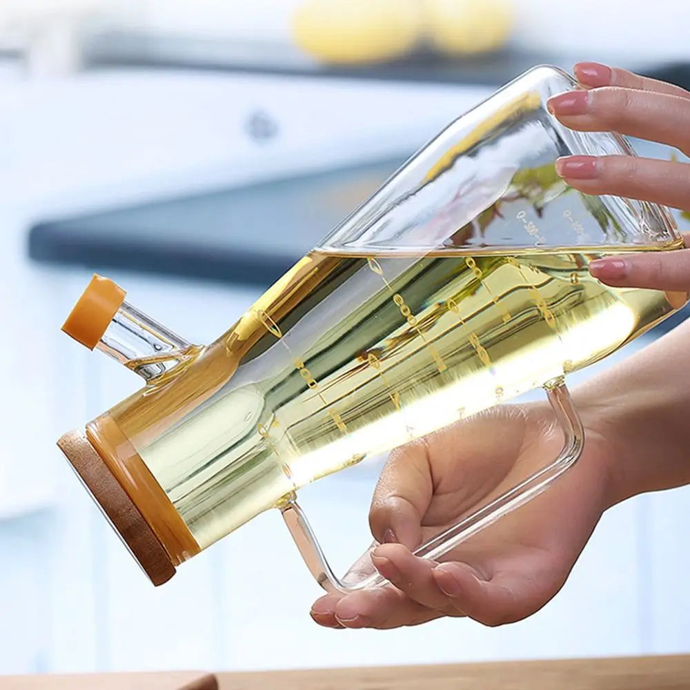 900/1000ml Glass Oil Bottle Heat Resistant Oil Dispenser with Handle