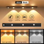 Wireless Motion Sensor LED Night Light – USB Rechargeable Cabinet Lamp