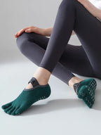 Women Five Toe Yoga Socks Non Slip Grip Pilates Fitness Barre Dance