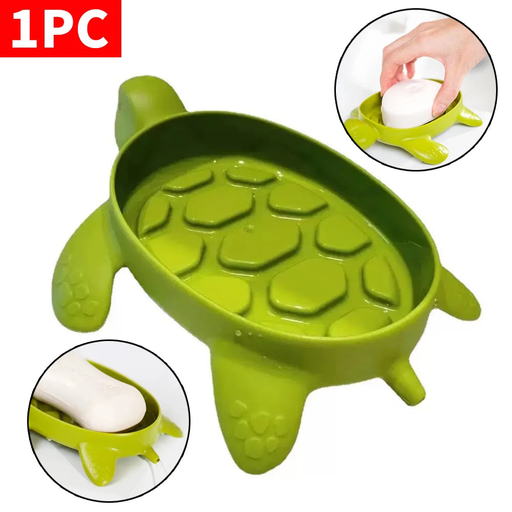 Turtle Soap Box – Creative Bathroom Soap Holder Rack 1/2/3PCS Storage