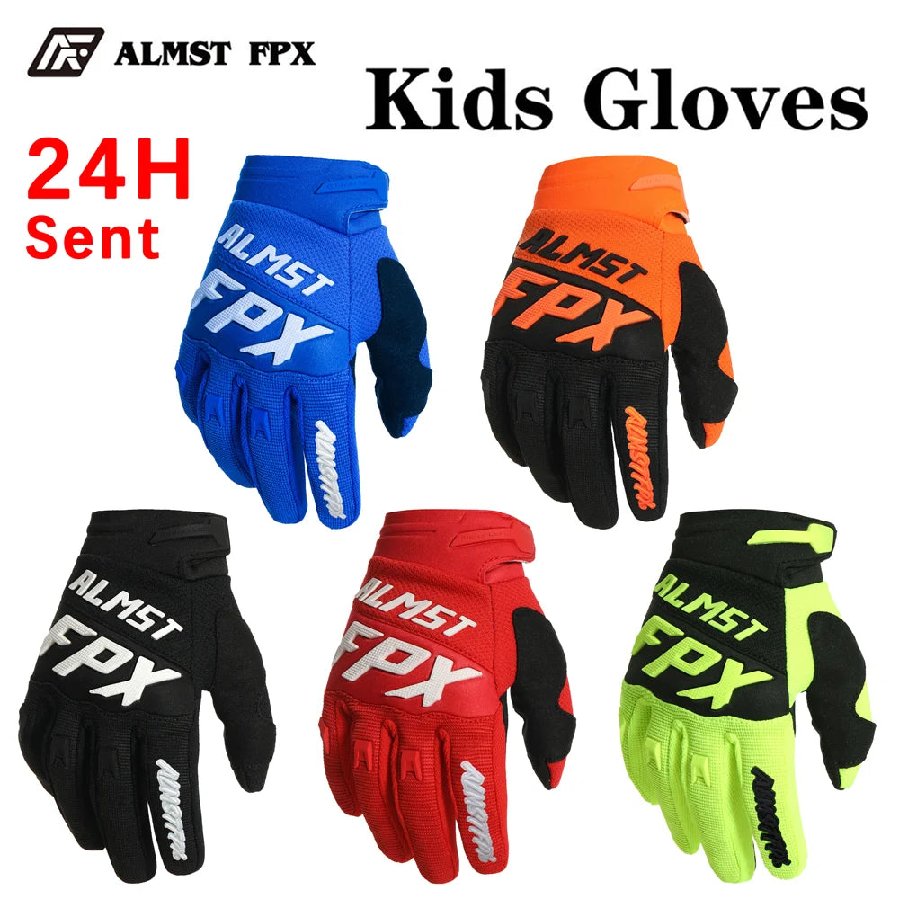 Kids Mountain Bike Gloves Full Finger Boys 6+ Safety Protection Racing Main image