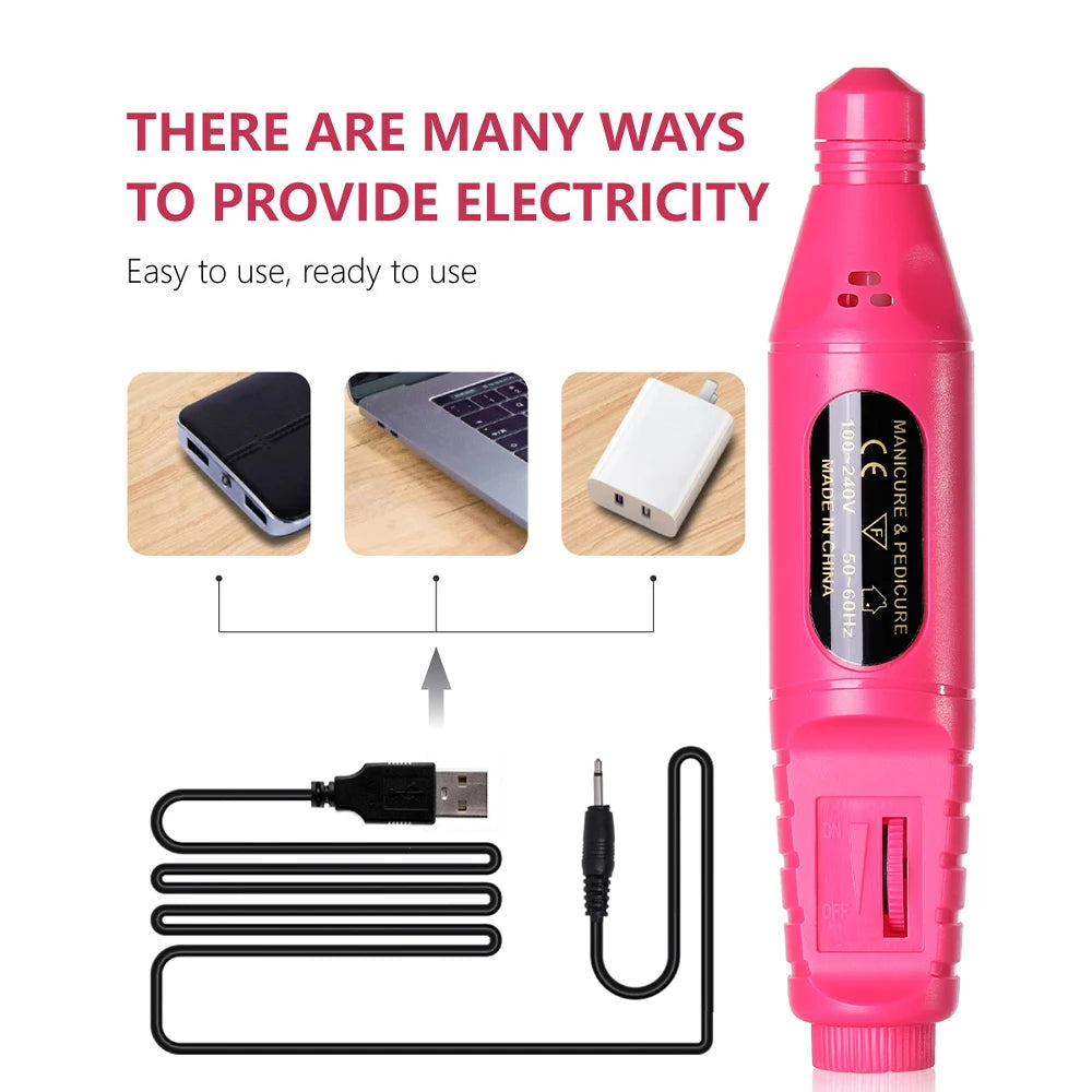 LINMANDA 6 in 1 Electric Nail Drill Kit Portable Manicure File Machine