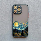 Black Cat Starry Night Case for iPhone 11 12 13 14 15 16 17 Pro Max