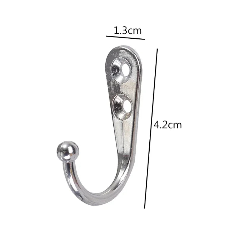 Alloy Wall Hooks with Screws Coat, Towel & Bag Hanging Hooks