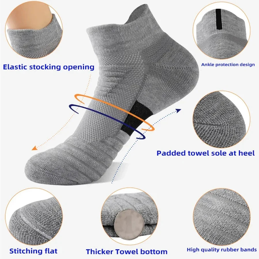 Anti-Slip Football Socks Men Breathable Cotton Soccer Socks 3 Pairs
