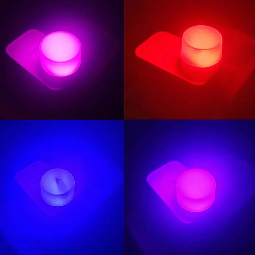 LED Night Light Mini Portable Colorful USB Plug Round Book Lamp