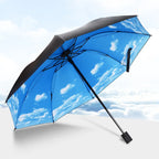 Buy Blue Sky Clouds Folding Umbrella UV Protection Parasol
