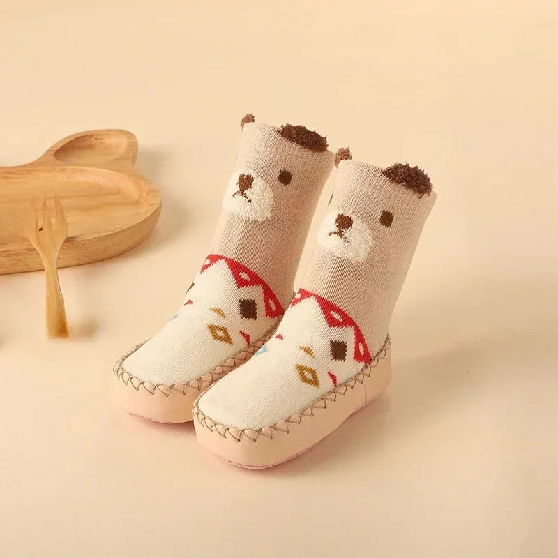 Baby Anti-Slip Floor Socks UK – Cute Cartoon Cotton Toddler Shoes
