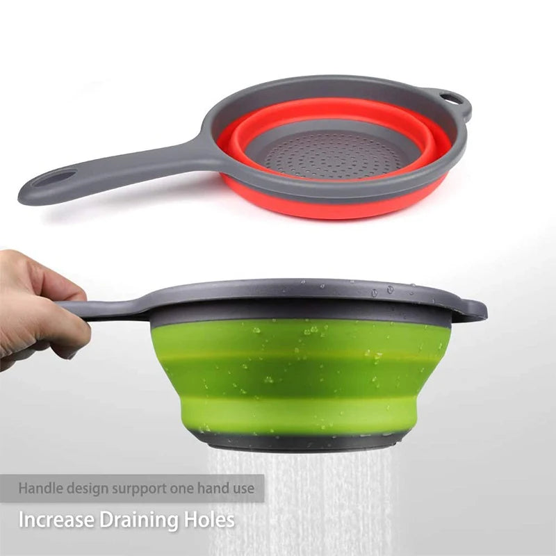 Collapsible Silicone Colander Folding Strainer