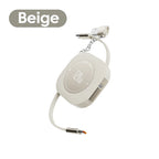 120W USB C Retractable Cable Fast Charge with USB Data Cord Adapter for Phone