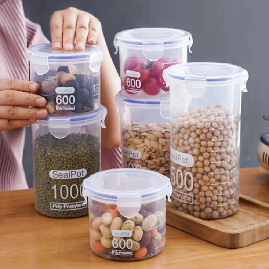 Large Airtight Grain Storage Container Plastic Kitchen Food Storage Jar
