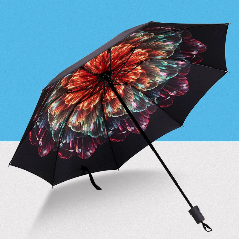Buy Blue Sky Clouds Folding Umbrella UV Protection Parasol