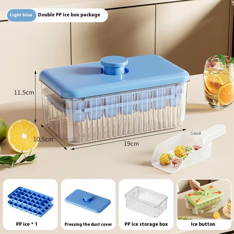 Press-to-Release Ice Cube Tray Large Capacity Food Grade Freezer Mold