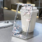 Transparent Floral Case for iPhone 11 12 13 14 15 16 Pro Max