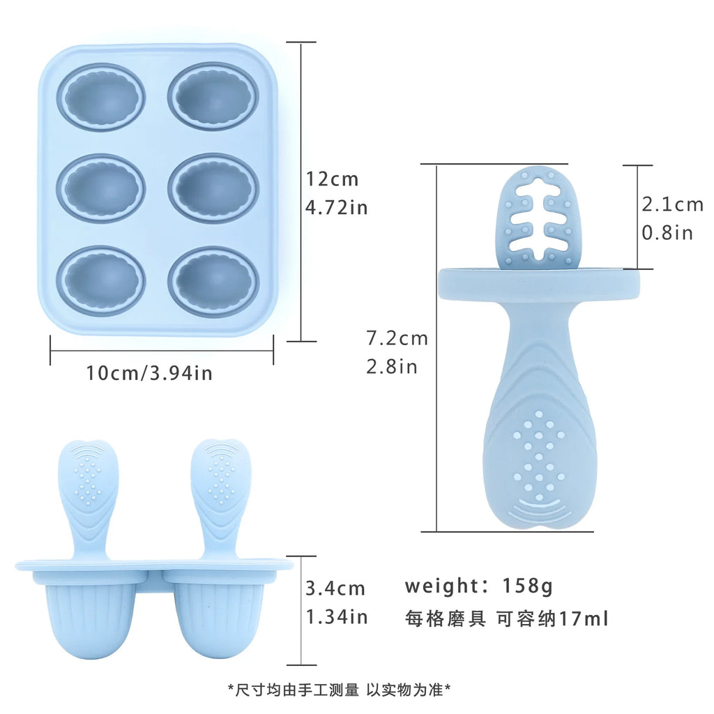 Baby Teething Popsicle Mold 4/6 Cavity – DIY Milk Ice Cream Stick Tray