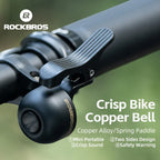 ROCKBROS Bike Bell Alloy Handlebar Bell with Crisp Safety Warning Sound