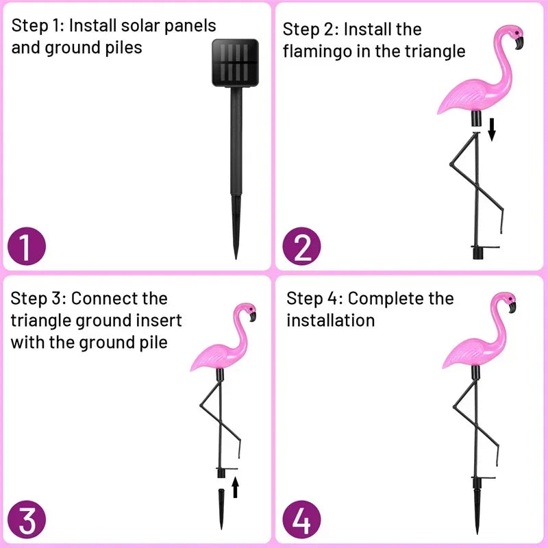 Flamingo Solar Garden Light Waterproof LED Stake