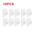 Self-Adhesive Transparent Wall Hooks Heavy Duty Sticky Hooks Set