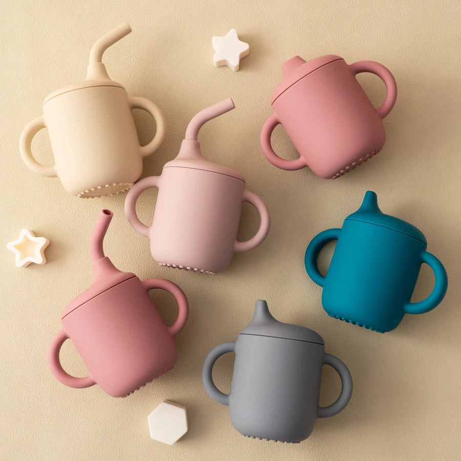 Baby Silicone Straw Cup Snack Container BPA Free