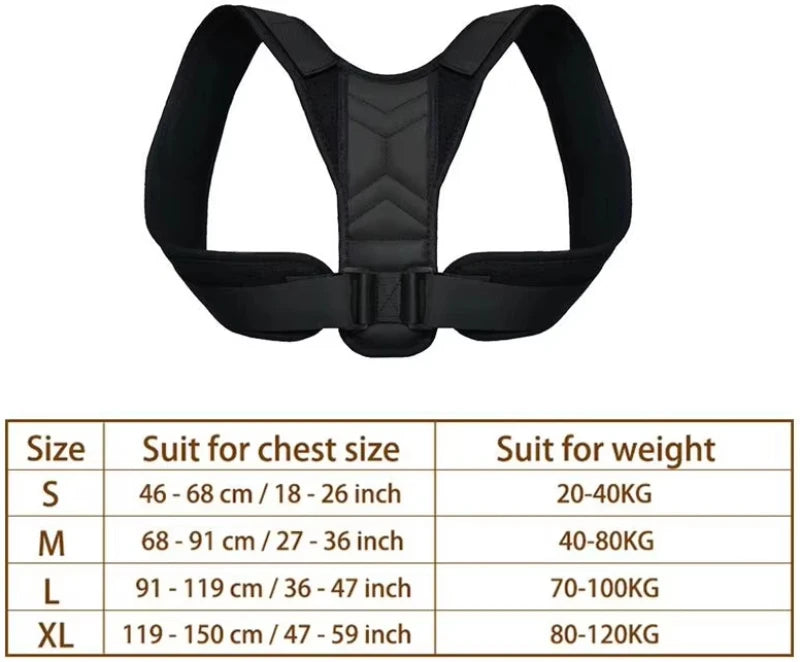 Posture Corrector Belt Adjustable Back Brace Shoulder Support