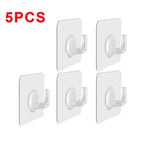 Self-Adhesive Transparent Wall Hooks Heavy Duty Sticky Hooks Set