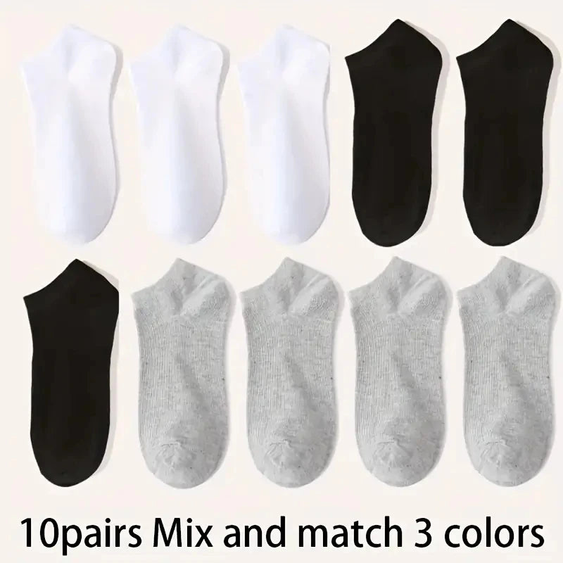 Unisex Ankle Socks Breathable Lightweight Sports Trainer Socks 5-10 Pack
