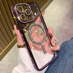 Glitter Diamond Magnetic Case for iPhone 17 16 15 14 13 12 11 Pro Max