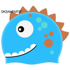 Dinosaur Silicone Swimming Cap Waterproof Long Hair Swim Hat