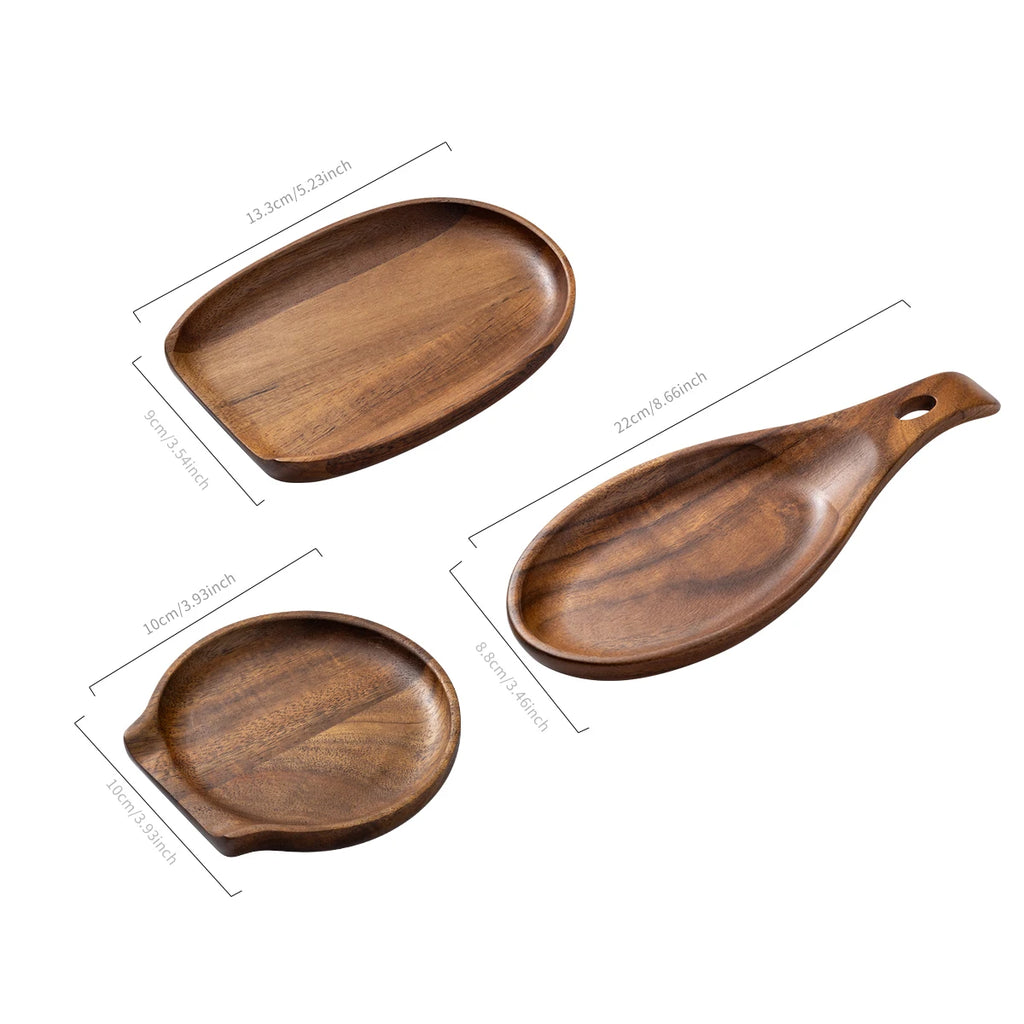 Rosewood Spoon Rest Holder Kitchen Organizer