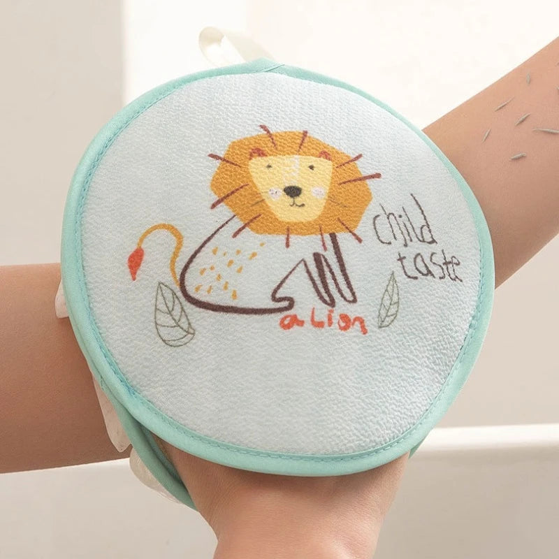 2-in-1 Cartoon Animal Baby Bath Sponge & Body Scrubber Loofah