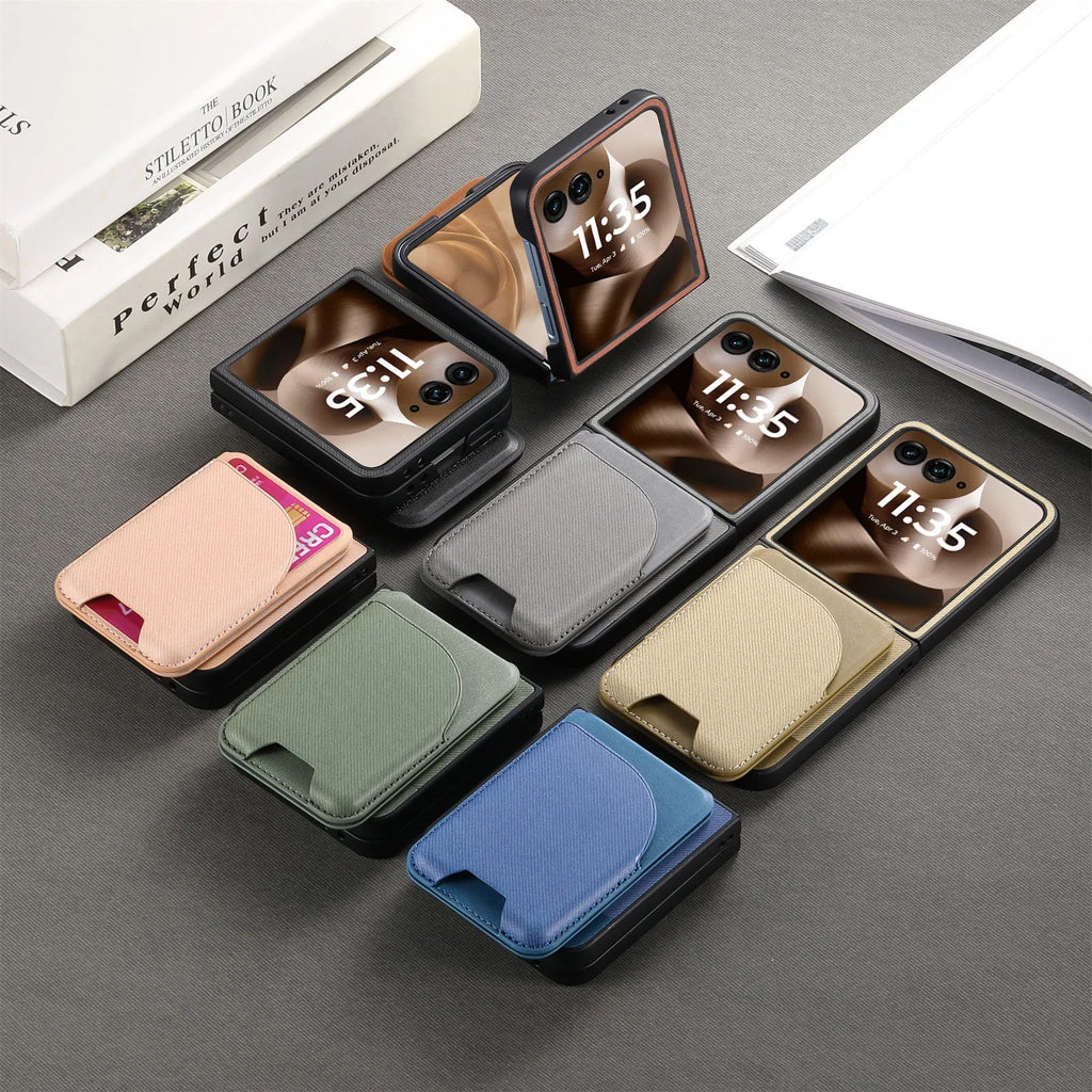 MagSafe Leather Card Holder Case for Motorola Razr 70 60 50 Ultra
