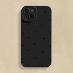 Black Love Heart Case for iPhone 11 12 13 14 15 16 17 Pro Max