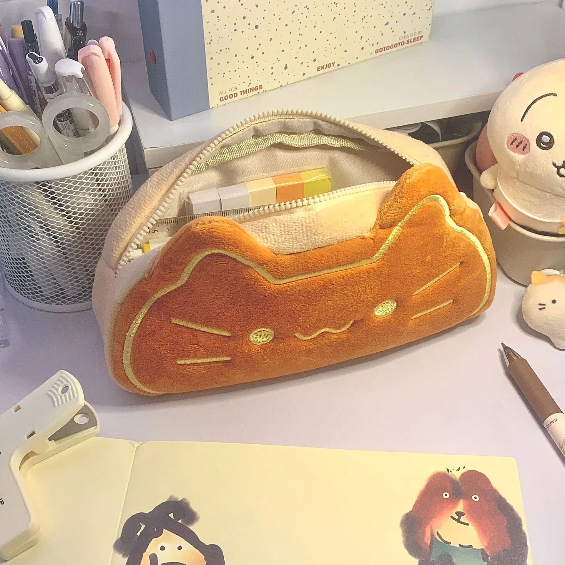 INS Style Cartoon Pencil Case Cute Plush Cat Pen Bag Main image