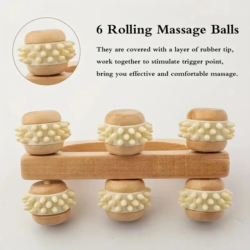 Wooden Massage Roller UK Manual Back, Neck & Leg Massager