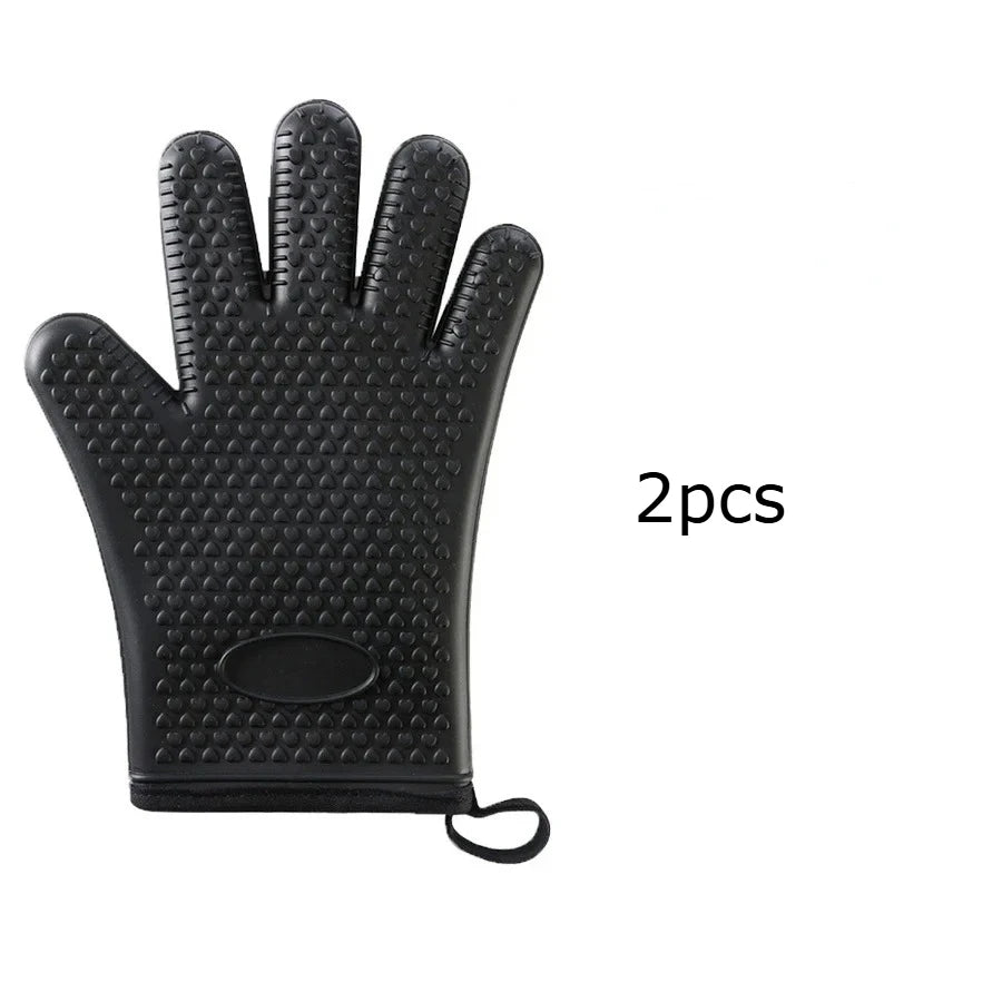Silicone Oven Mitts – Heat Resistant Non-Slip BBQ & Baking Gloves