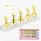 5Pcs Nail Tip Holder Magnetic Crystal Base Nail Art Practice Stand