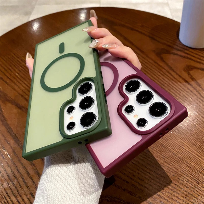 Magnetic Matte Case for Samsung S21 S22 S23 S24 Ultra Plus Cover
