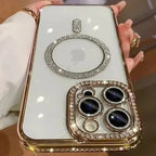 Glitter Diamond Magnetic Case for iPhone 17 16 15 14 13 12 11 Pro Max