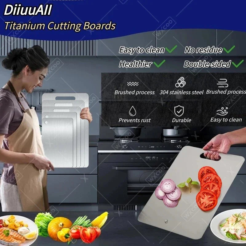 WXCOO Stainless Steel Cutting Board Double-Sided