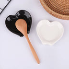 Heart Shaped Ceramic Spoon Rest Utensil Holder