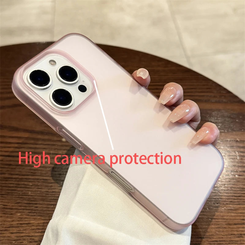 Soft Matte Candy Clear Case for iPhone 11 12 13 14 15 16 Pro Max