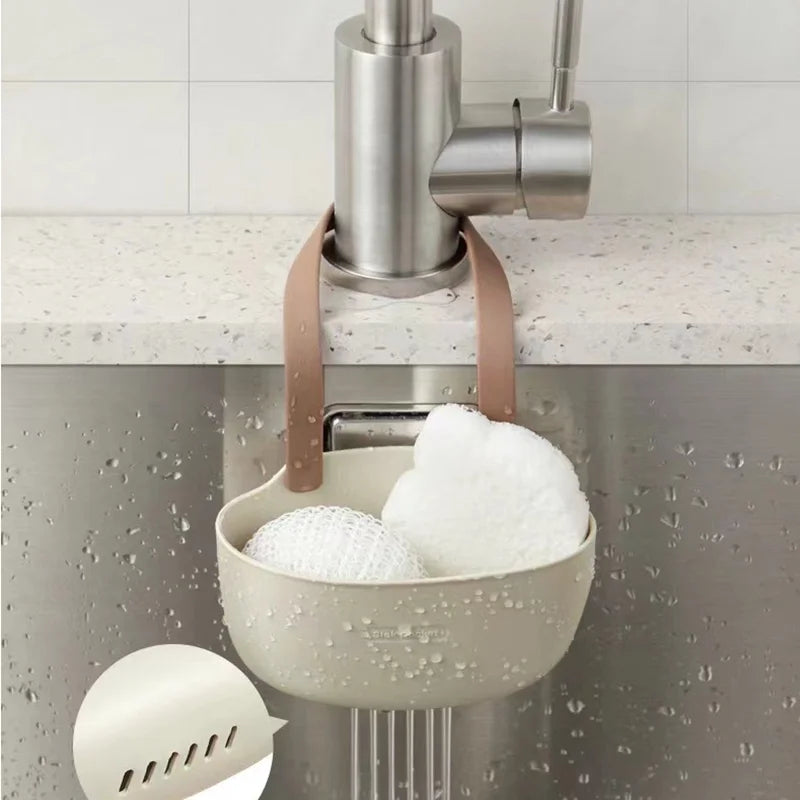 Space Aluminum Sink Drain Rack Faucet Sponge & Soap Organizer