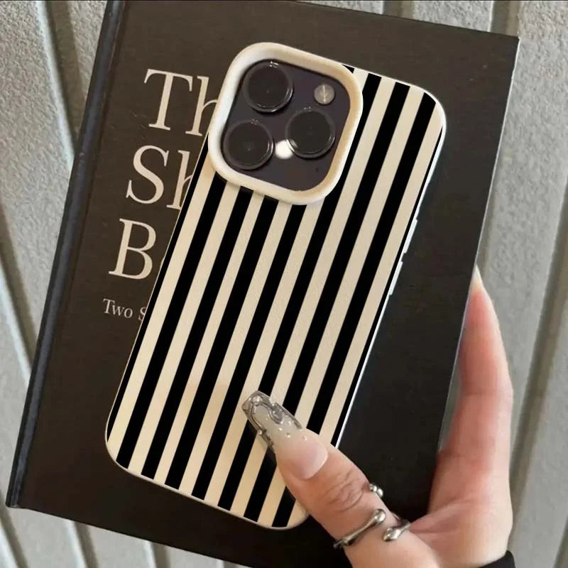 Colorful Striped Couple Case for iPhone 11 12 13 14 15 16 17 Pro Max