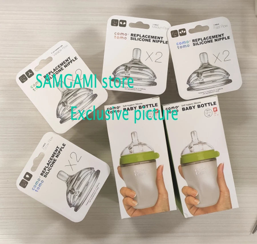 2 Pack BPA Free Baby Feeding Bottles Silicone Set