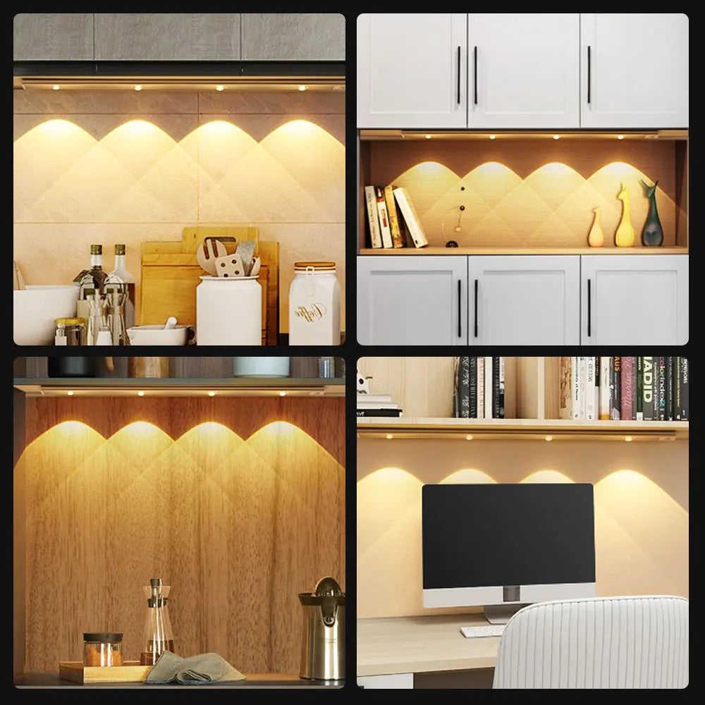 Wireless Motion Sensor LED Night Light – USB Rechargeable Cabinet Lamp
