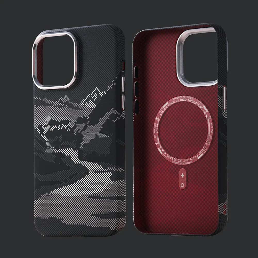 MagSafe Abstract Landscape Phone Case for iPhone 14 15 16 17 Pro Max