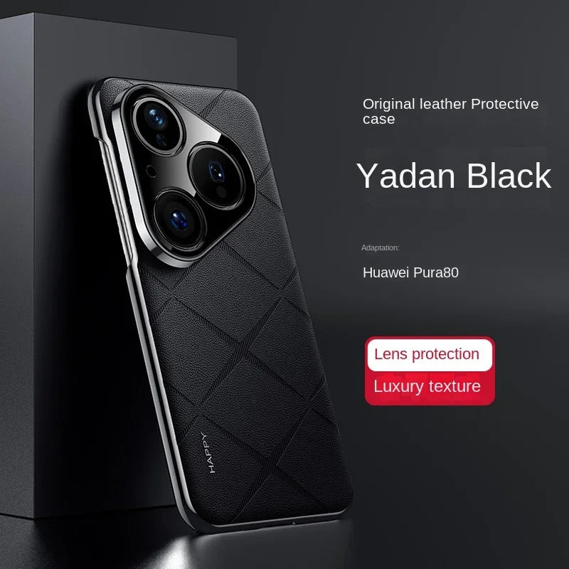 Luxury Leather Camera Protection Case for Huawei Pura 80 Ultra