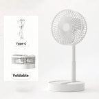 Mini Oscillating Desk Fan Portable Battery Table Fan