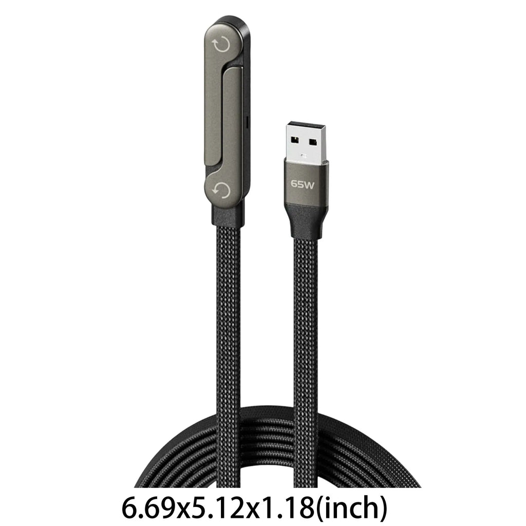 240W/65W Foldable Bracket Data Cable with Braided Cable Fast Charging Cord for iPhone 17