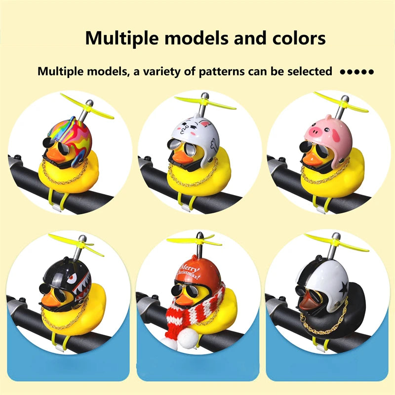 Cartoon Yellow Duck Bike Bell LED Helmet Duck Bicycle Accessory Main image
